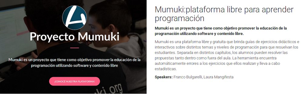 FlisolCABA's tweet photo. Charla"Mumuki,plataforma libre para aprender programación" by F.B. y @LauraMangifesta @MumukiProject 15:30hs. Aula.0.03 https://t.co/993ExcRiyW