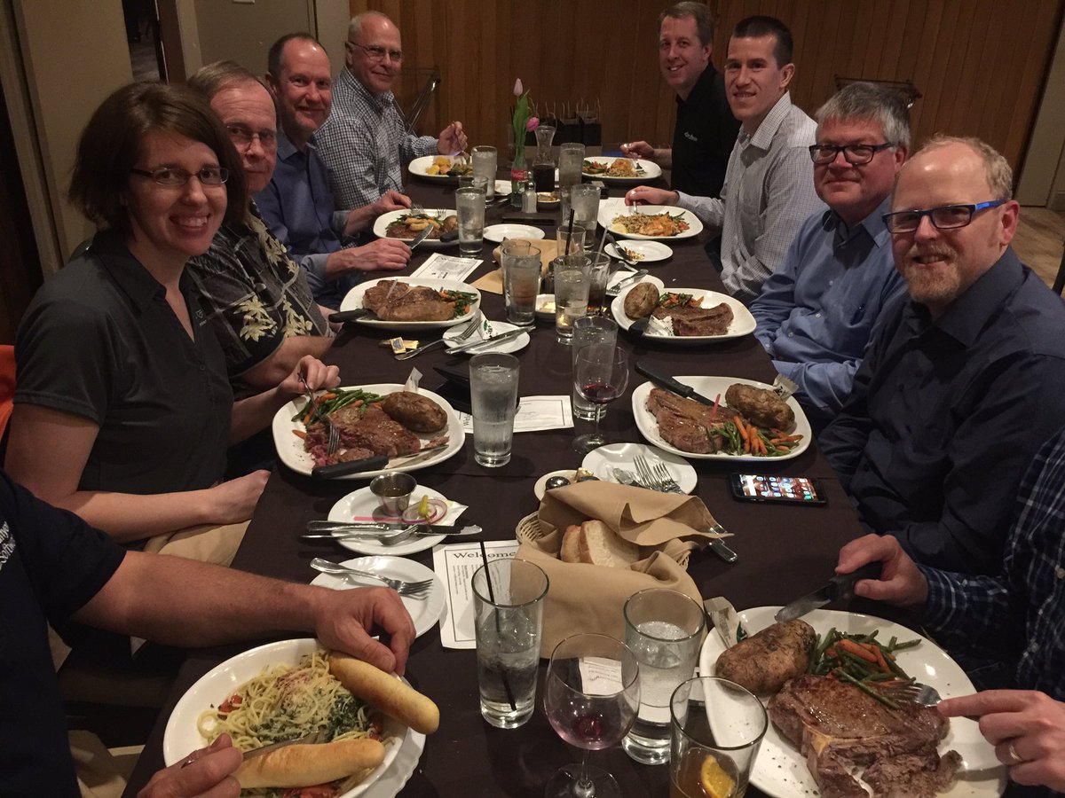 DIPetersen's tweet photo. When in Omaha, the speakers eat meat! @SPSOmaha #ospug #sharepoint https://t.co/AuxdWLwfAQ