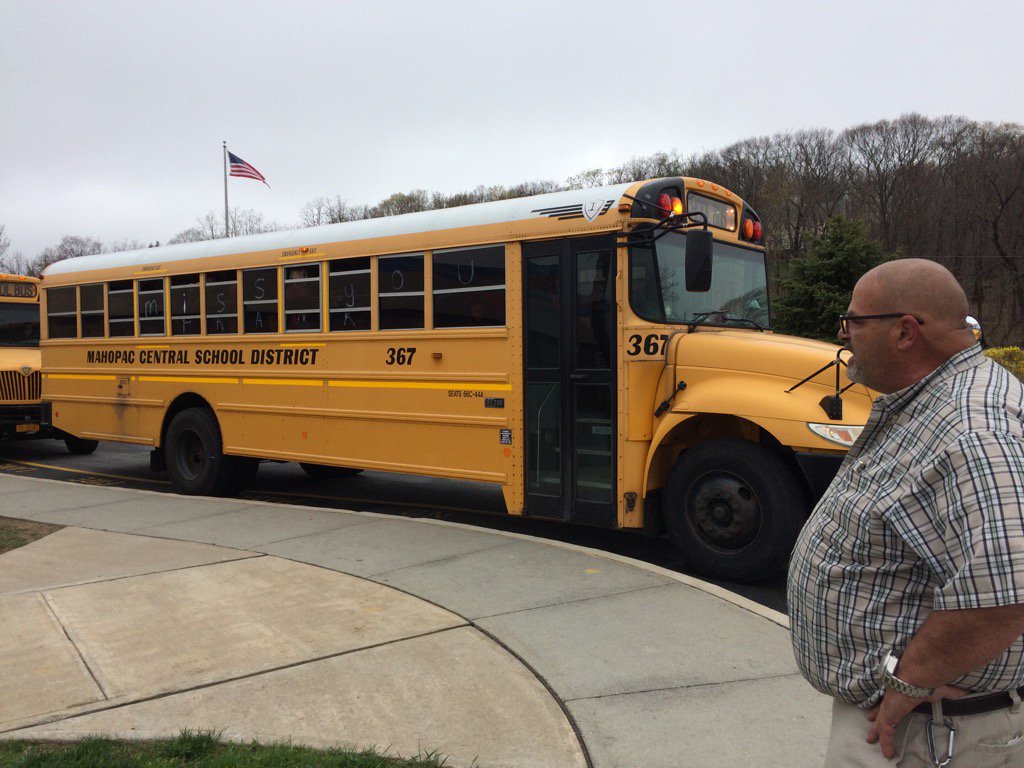 DrAPease's tweet photo. The end of an era. Mr. Frank Gunn rolls the buses for the last time after 35 years of service to MCSD. TY Mr. Gunn! https://t.co/0YDBblrLlc