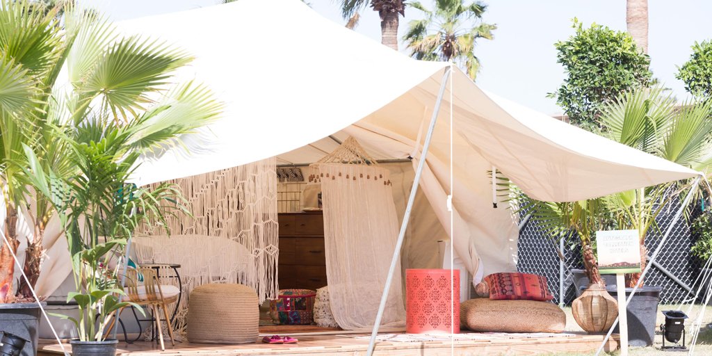 glamping Coachella sleeping safari tents styled favorite hotels