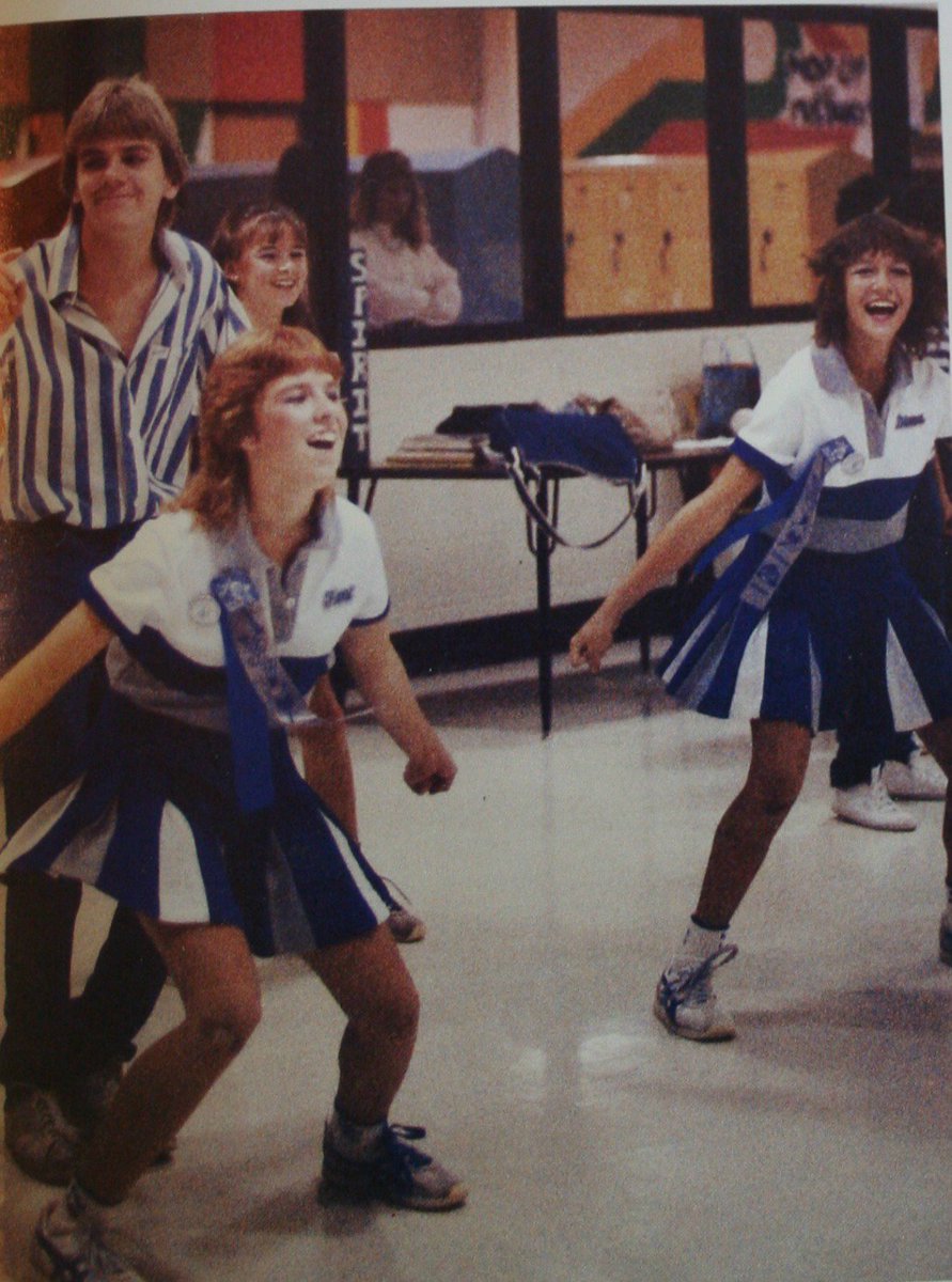 mrsjntidwell's tweet photo. Remember when pep rallies were in the cafeteria? #CheckOutThe LockerDirection #SpiritRibbons #84-85 #Tbt #GMS40 @GRISHAM_MS https://t.co/TwF4M6WEOb