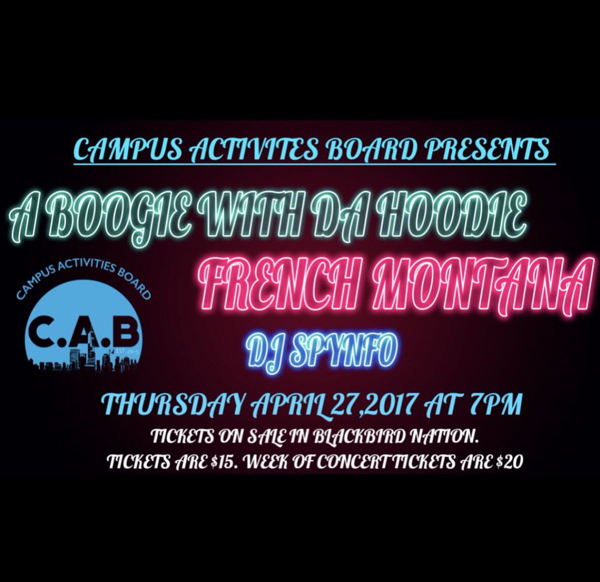 LIUBKCampusLife's tweet photo. Spring Concert!!! Tickets are on Sale in Blackbird Nation! https://t.co/O3VAqIyTRv
