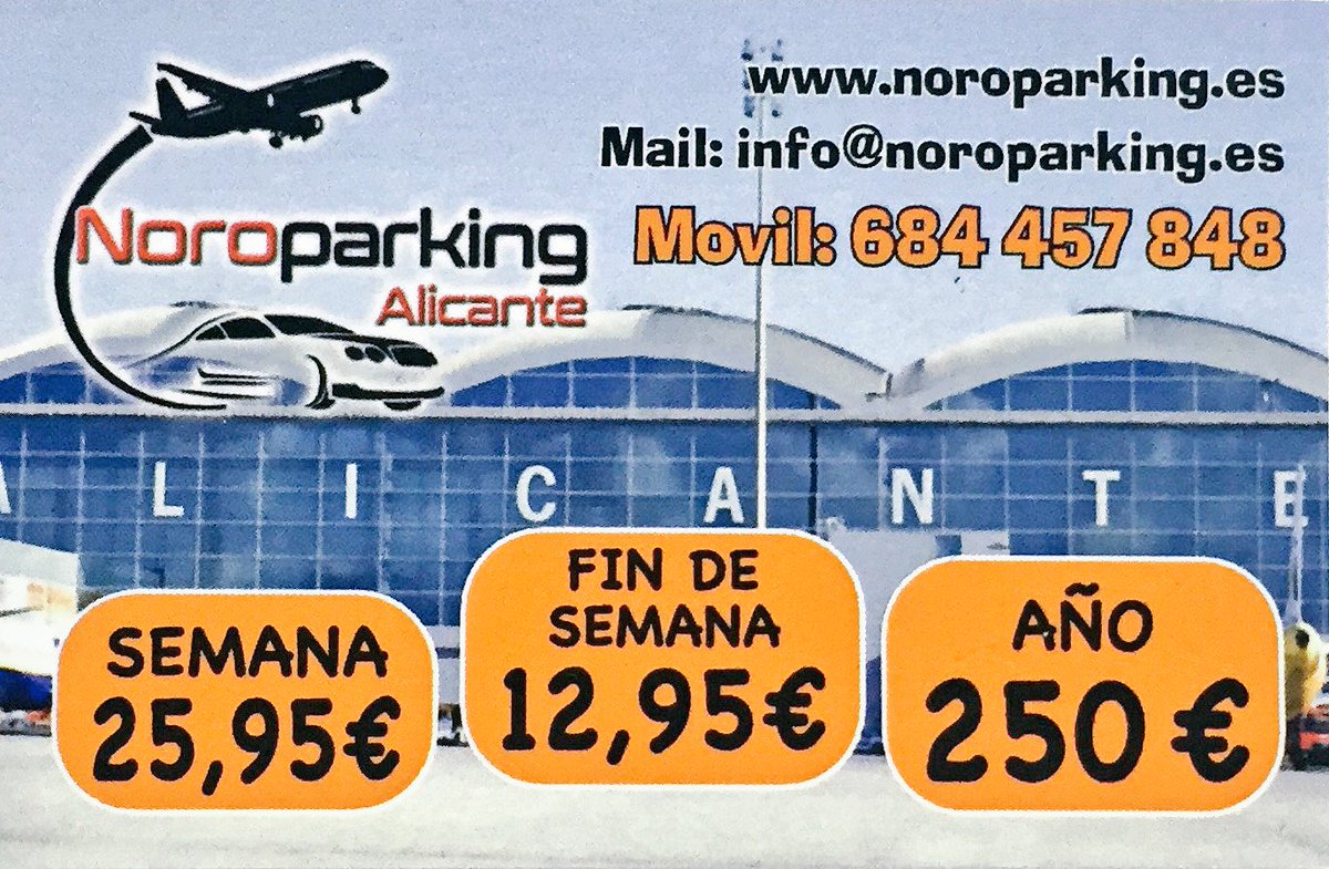 noroparking's tweet photo. Si vas a viajar, no lo dudes, en #AeropuertoAlicante @noroparking los mejores precios y servicios https://t.co/mBnnqfj1YT móvil:684457848 https://t.co/aDGxsAEjiV