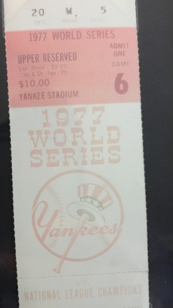 artiequitter's tweet photo. @ABC 10/17/77 I'm 10. My dad gave me this- 10 bucks! Reggie hit 3. Honor ur dad Kolt! Ule b a good man! Like him! https://t.co/KU3blKlLf4