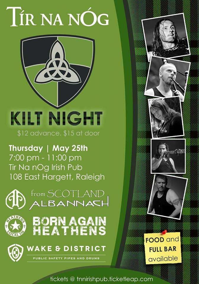 So excited and looking forward to Welcoming Albannach to our new Venue. Tickets on sale now. This is a fund raiser for Raleigh Food Bank.