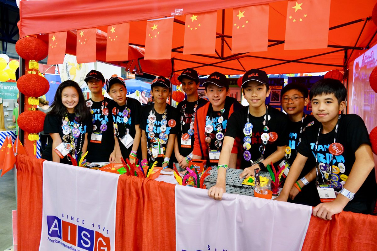 AISGZ's tweet photo. #aisgz robotics team Brick, representing China, is at Houston for the exciting #FLL World Festival! Good Luck team Brick! #edtech #techat https://t.co/Pc5YL6W4EZ