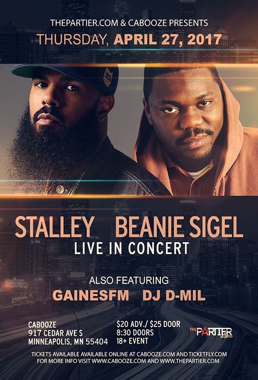 caboozempls's tweet photo. Don't miss @Stalley & @BeanieSigelSP w. @ShinobiGaines & #djdmil next week! Ticket are still available! https://t.co/v9L4Zo9za6 https://t.co/9y0ohKtjtM