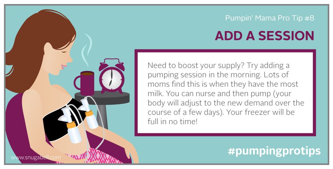 PumpEase's tweet photo. Does your supply need help? Add a #pumping session in the morning, after you #breastfeed. #pumpingprotips #wecanpump #normalizebreastfeeding https://t.co/QijFY1oM4r