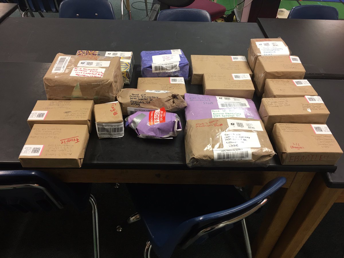 STEAM_HillDW's tweet photo. The first half of Pringles boxes shipped from Milwaukee Spanish Immersion School have arrived. #CameronESSTEAM https://t.co/HY8RwrDTaZ