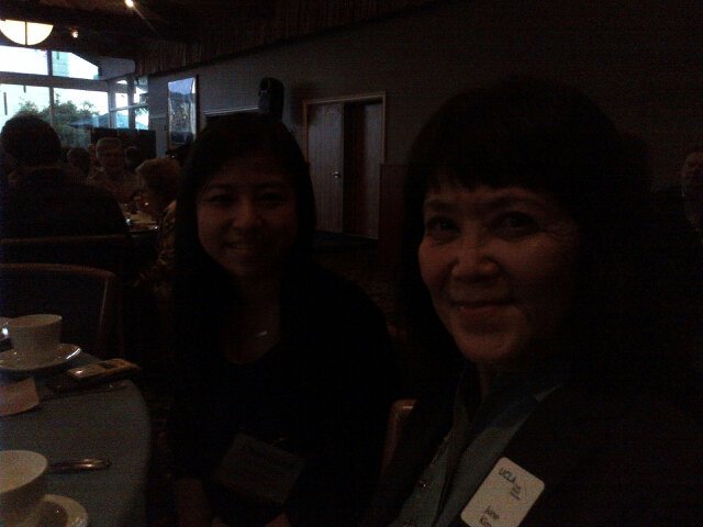 UCLAGoldShield's tweet photo. @UCLA_Alumni Charmaine Chiang w/mentor &amp; Gold Shield Alumnae mbr June Kim at the group's annual scholarship dinner https://t.co/2CzEIIT89k