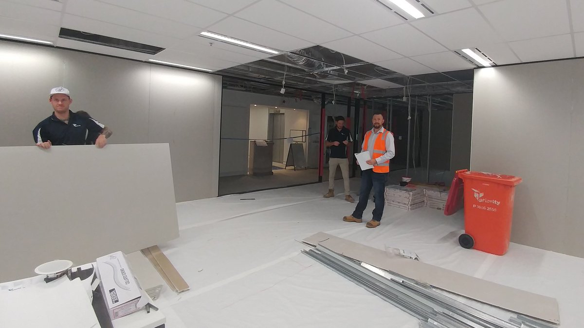 PriorityBuild's tweet photo. Behind the Scenes: Our Construction Team has been busy with these spec fitouts in Creek Street #prioritybuilding #specfitouts #brisbane https://t.co/3LxoYx7Bi5