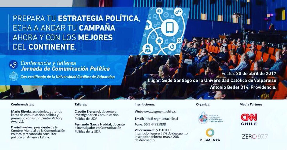 divoskus's tweet photo. Santiago de Chile 🇨🇱 Jornada de #ComPol junto a @marioriorda @MariluBrajer @fgarcian @ZegmentaChile presentamos @CumbreCP #CumbreCartagena https://t.co/i9UWj3f5qC