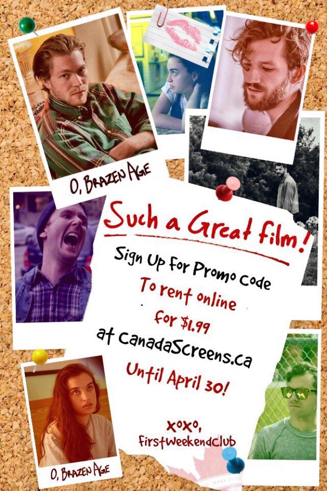 CanadaScreens's tweet photo. π½π¨π¦Rent #OBrazenAge on @canfilmday April19 & enter Instagram challenge for chance at #Tofino stay +more! #CanFilmDay https://t.co/04Qa1DIj0I https://t.co/3uaqdF7bxN