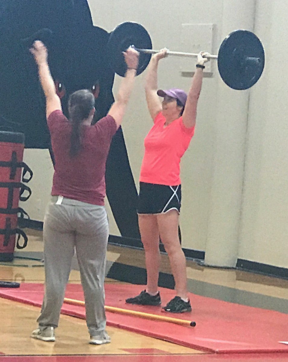 DrBrantleyP's tweet photo. Pick your poison at SMS professional development... yoga, frisbee golf or cross fit.  We can do it all! @SMS_Panthers https://t.co/RAzxFs5A7C
