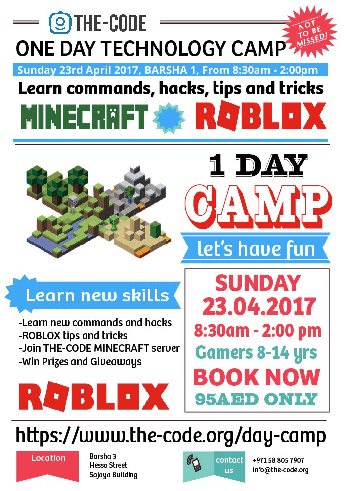 afterschoolAE's tweet image. Calling all MINECRAFT and ROBLOX fans! the-code.org/day-camp