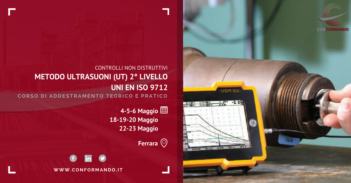 Conformando_'s tweet photo. 🔎 CORSO DI #ADDESTRAMENTO TEORICO-PRATICO
Esame #Ultrasuoni (UT) II Livello #UNI #EN #ISO 9712
📅 Maggio
📍 Ferrara (FE)
✉️info@conformando.it https://t.co/sPTXianKEE