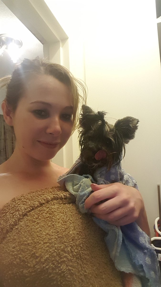 MegzMcDonald's tweet photo. @Anele mila cuteness decided to jump in the bath becauses she had serious fomo &amp; she hates water! I'm having serious fomo without the P10! https://t.co/20uMPq2w2n