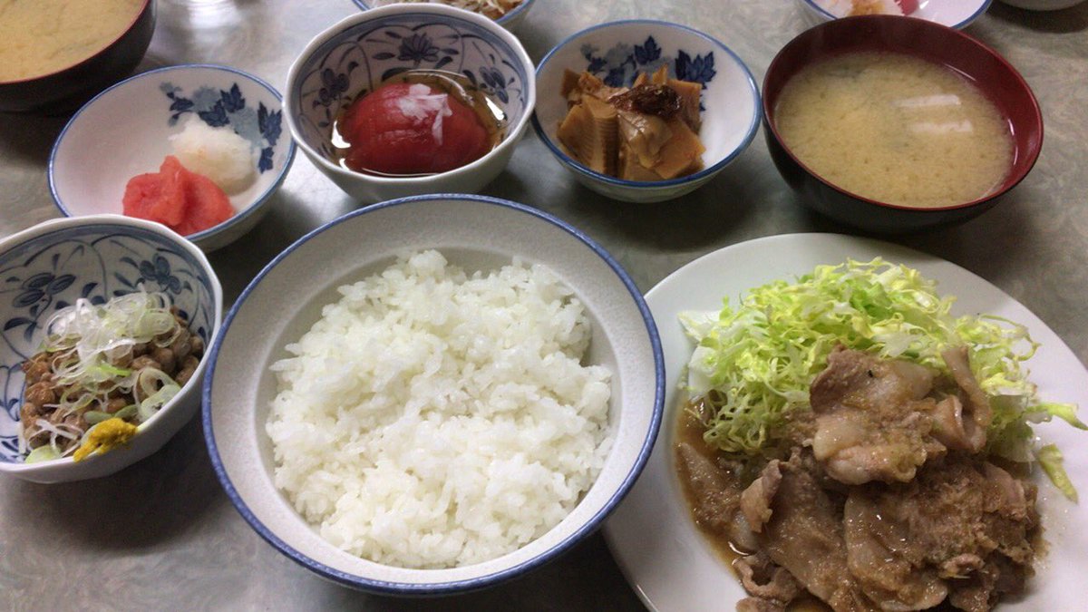 しん レトロゲーム 美味い飯 Ar Twitter 孤独のグルメseason6巡礼 北新宿の伊勢屋食堂さん 豚バラ生姜焼き定食 に納豆 明太子 筍の土佐煮 トマトの酢漬けという五郎さんセットを注文 笑 豚バラ肉の生姜焼きは柔らかく脂ものってて美味い ご飯の友がいっぱい