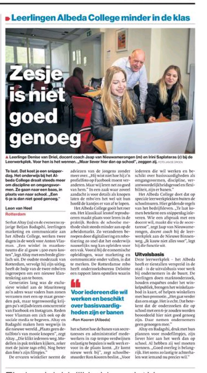 jdrood's tweet photo. Mooi verhaal @AlbedaCollege https://t.co/ocvkoyUXay