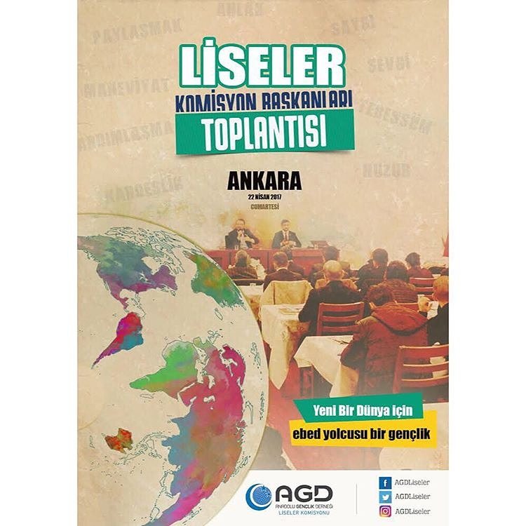 agdliselerbursa's tweet photo. Komisyon Başkanları Toplantımız 22 Nisan 2017 Cumartesi Günü Ankara' da gerçekleştirilecek.
' Yeni Bir Dünya İçin Ebed Yolcusu Bir Gençlik.' https://t.co/CJCSaVIbZh