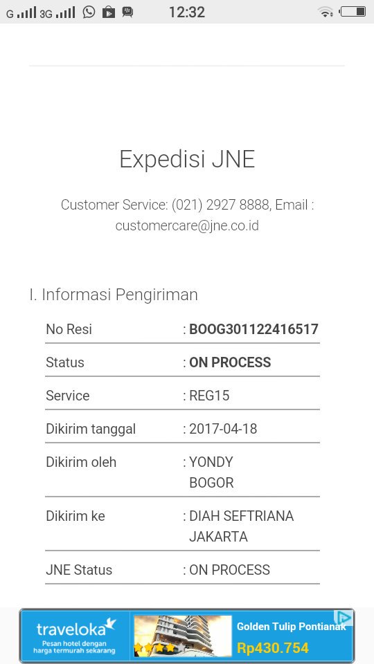 Antara email &amp; pengiriman JNE kok beda ya? Harusnya kan sesuai email. Mohon informasinya <a href="/JNE_ID/">JNE Express</a> <a href="/JNECare/">JNE Customer Care</a>