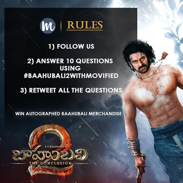 MovifiedBolly's tweet photo. Q1) Which kingdom is the story of #Baahubali based in? ##Baahubali2withMovified @BaahubaliMovie https://t.co/dnJvVpIqz0