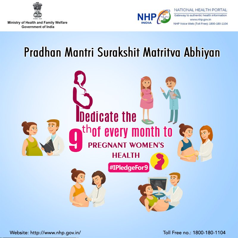NHPINDIA's tweet photo. Join our mission to work for pregnant women's health on 9th of every month.
Visit: https://t.co/wxaCWaOTJy 
#IPledgeFor9 https://t.co/YKDgXqDIhq