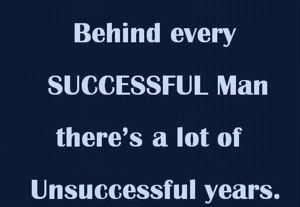 Behind Every #Successful #Man There's a Lot of #Unsuccessful #Years. #MotivationalQuotes, #MenSuccess