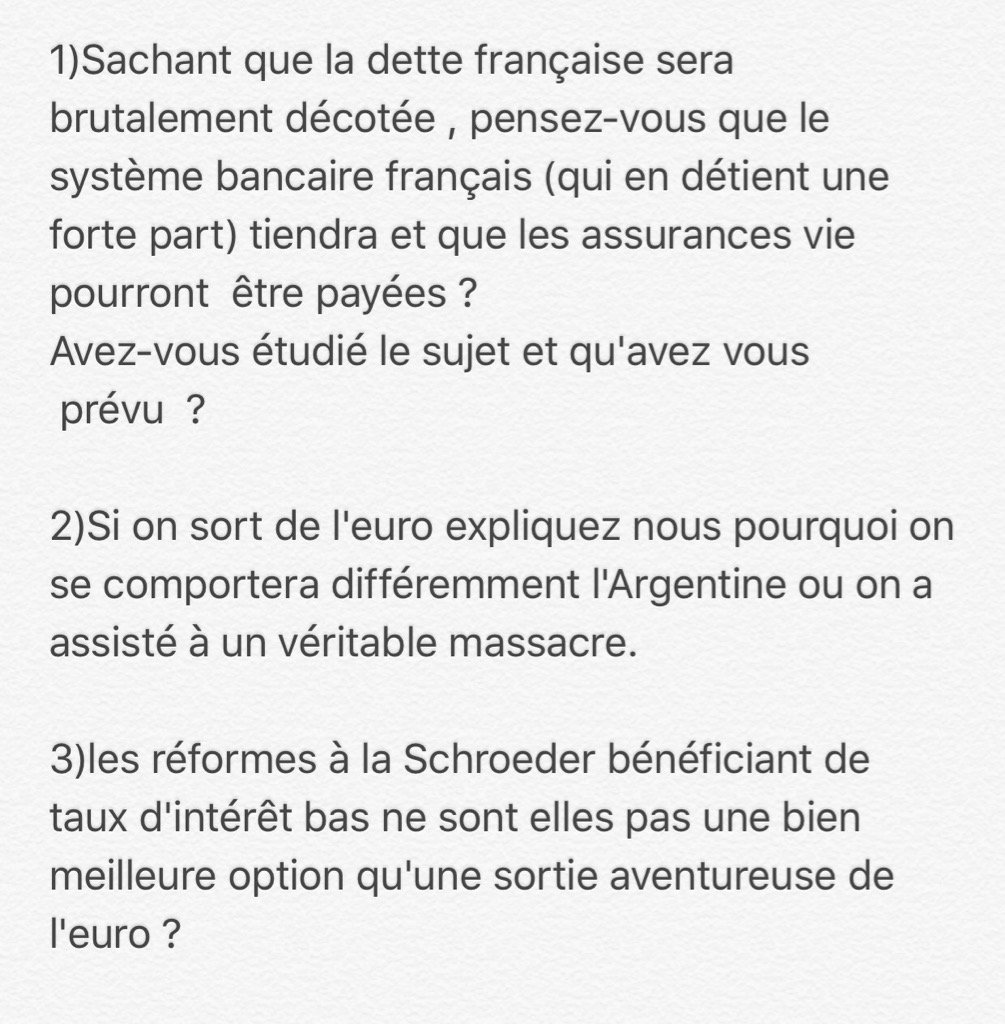 xjfontanet's tweet photo. Suggestions pour les journalistes interviewant ce soir les candidats prônant une sortie de l'euro https://t.co/OfGZmFu49J