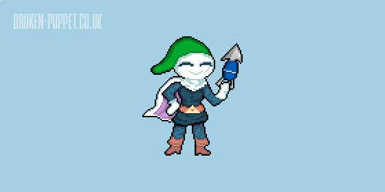broken_puppet's tweet photo. Captain #Flinthook is happy with his new items; A fair trade for a "rupee bag". @Pixel_Dailies #pixel_dailies @aseprite @TributeGames. https://t.co/Ulg7bI570Q