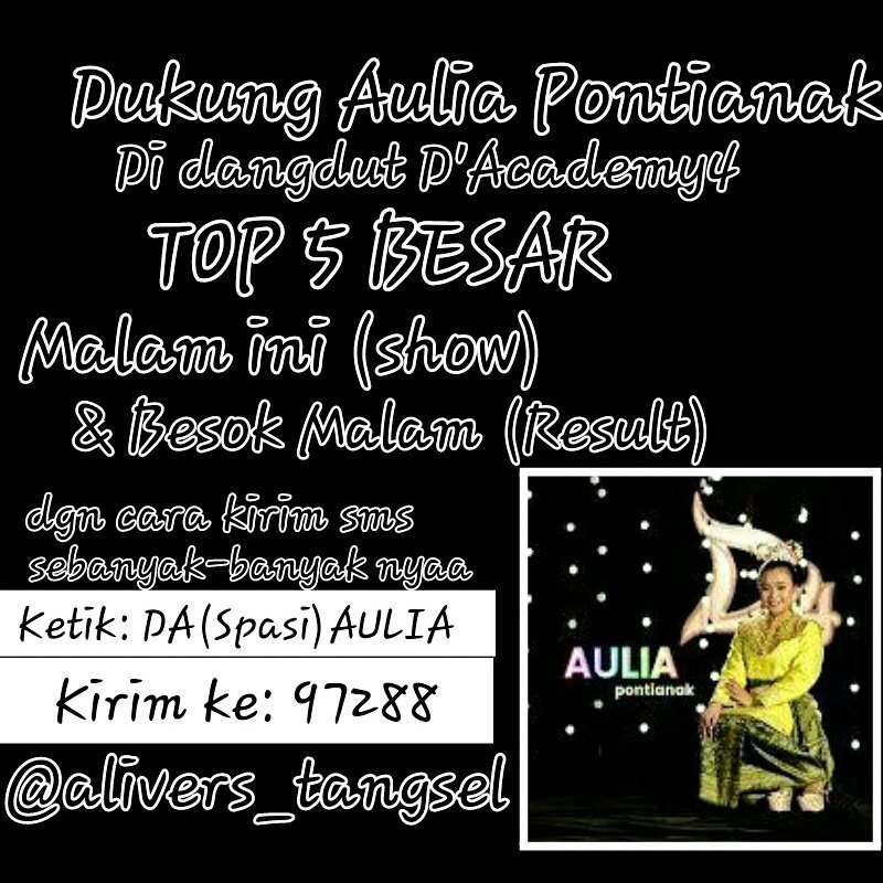 Sahabat_Alivers's tweet image. Jangan sampai kelewatan penampilan @da4_aulia17 Malam ini di @IndosiarID  #alivers