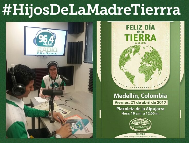 #AlAire #EmbajadaMundialDeActivistasDeLaPaz programa #hijosdelamadretierra  escuchanos radio.policia.gov.co:8081/medellin