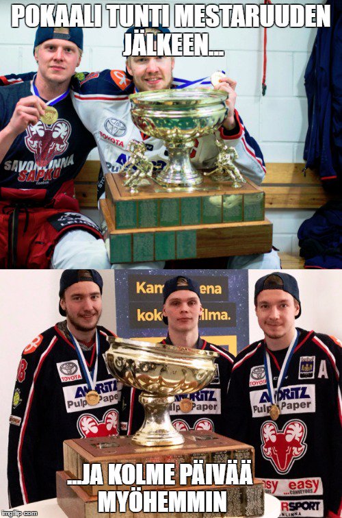 JoniLiimatta's tweet photo. Rapatessa roiskuu kun voittaa #Mestis mestaruuden kerran 50 vuoteen. Lauantain mestaruusjuhlissa nostellaan pelkkää jalustaa? @SaPKo1929 😂😂😂 https://t.co/wQgKBvAuoU