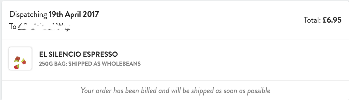 roki_digital's tweet photo. @pactcoffee Help - where is my coffee?  Ordered yesterday before 1pm, apparently dispatching yesterday... :( https://t.co/aO6hfEooh4