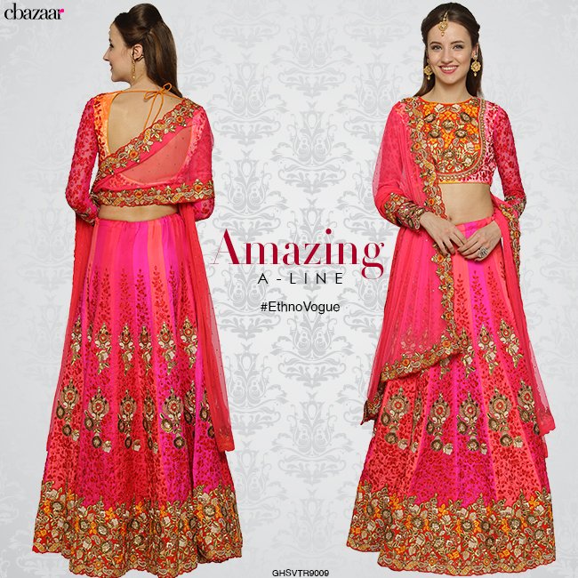 CbazaarFashion's tweet photo. This #pink #alinelehenga with #stone, #sequinwork and #floral #embroidery makes for an #amazing #ethnicstyle #shop @ https://t.co/gCPlY8DcFY https://t.co/U3qBG2kyHr