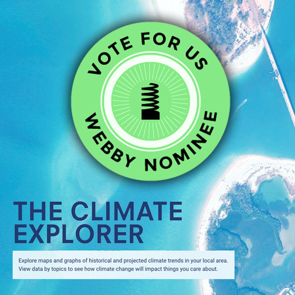 NOAAResearch's tweet photo. Voting ends today! Vote for @NOAA & @NOAAClimate for a #WebbyAward https://t.co/3t75ydfsNB @TheWebbyAwards #PeoplesVoice #ClimateExplorer https://t.co/gYotbZHg0x