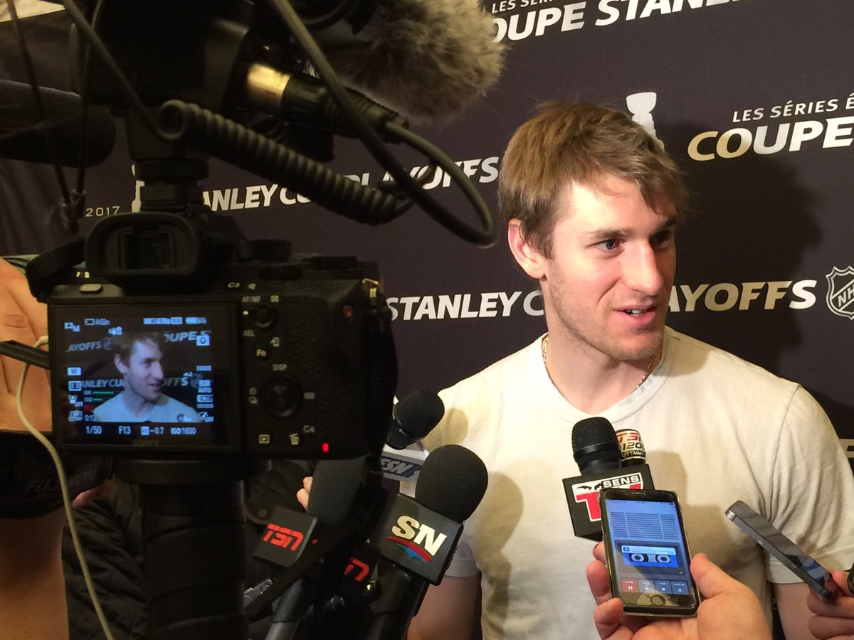 Senators's tweet photo. Media stuff this morning in Boston before the #Sens travel back to Ottawa and start getting ready for Game #5 tomorrow night. #ALLIN https://t.co/kVOvfjhXMU