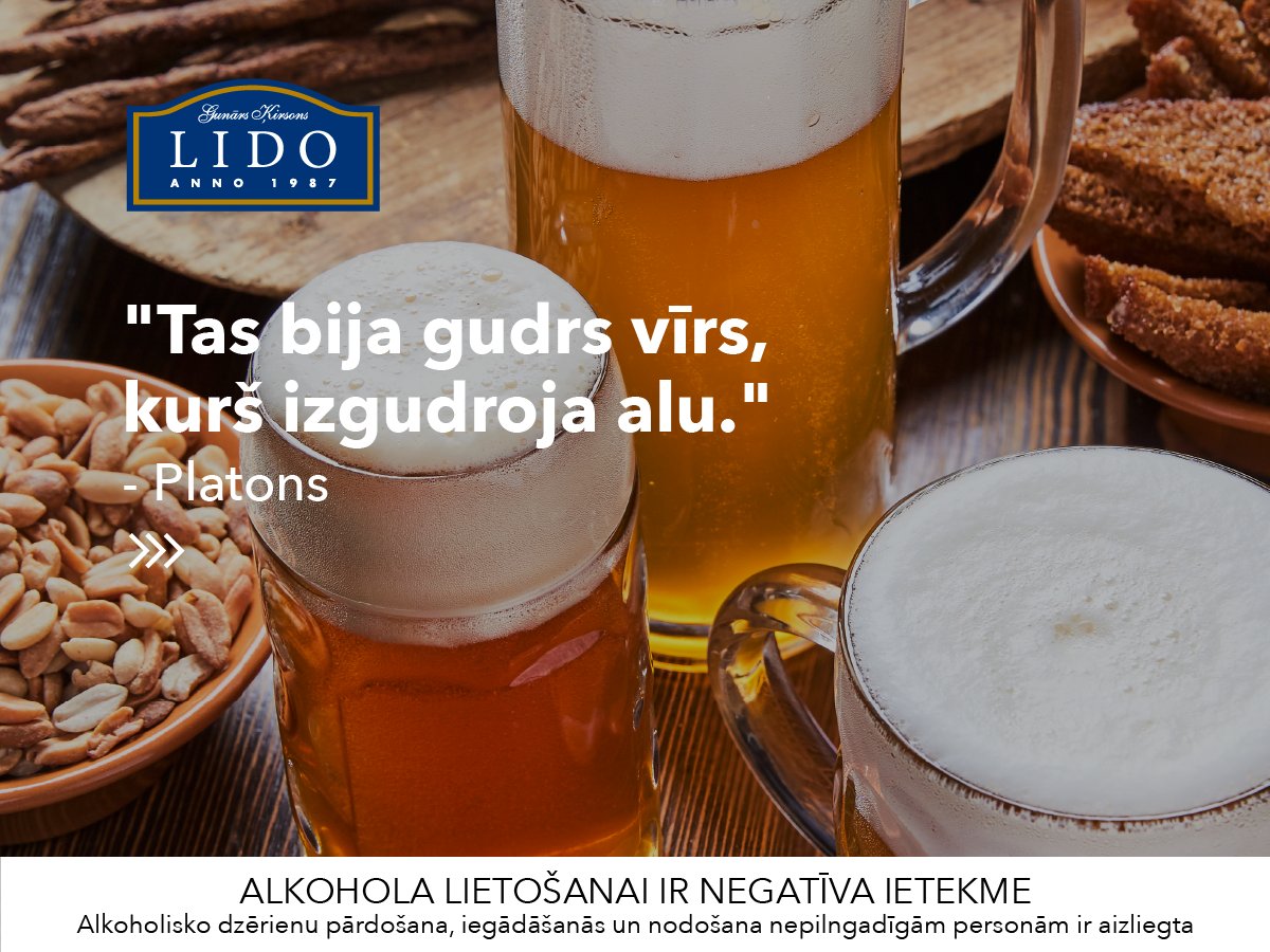 Gardas vakariņas, putojošs miestiņš un dzīvā mūzika katru vakaru pie mums, LIDO Alus pagrabā. Gardais LIDO alus pieejams arī līdzņemšanai. 🍺