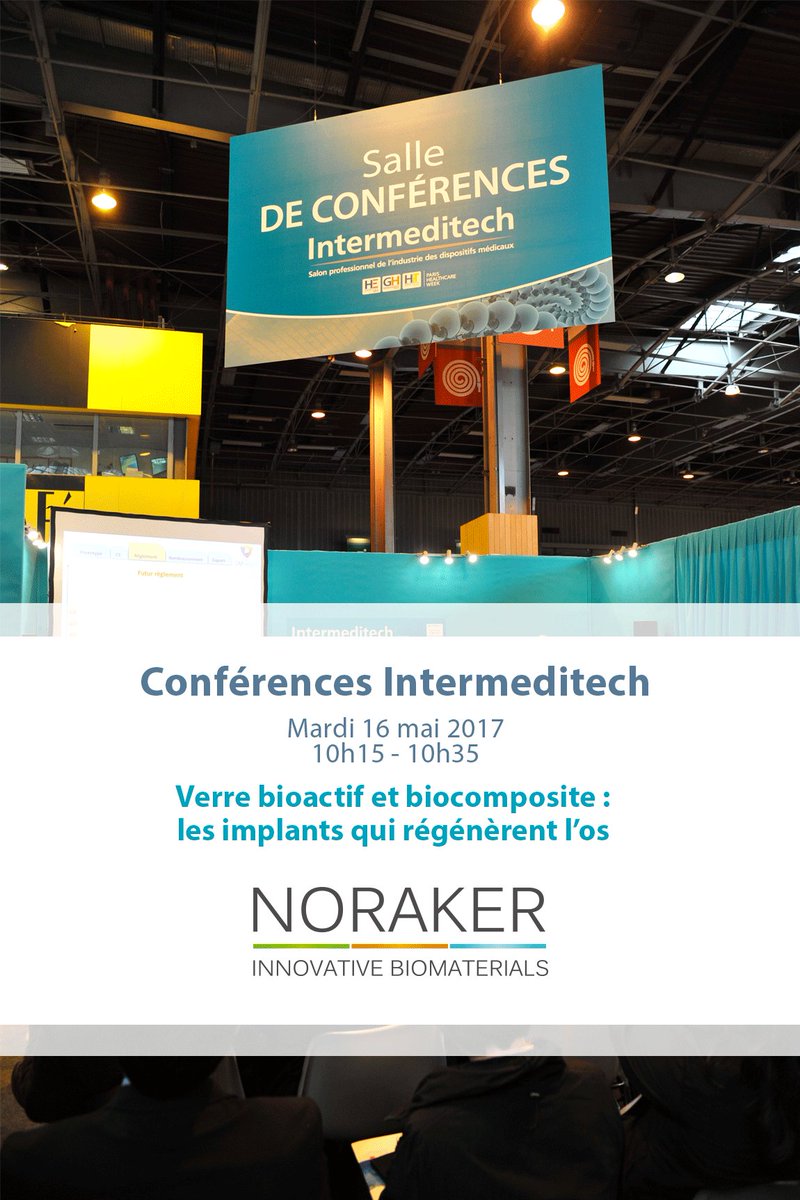 intermeditech's tweet photo. Verre bioactif et #biocomposite : les #implants qui régénèrent l’os présenté par #Noraker | 16 mai #intermed17 

https://t.co/CdlKoFdwkr https://t.co/F5Em5ielpA