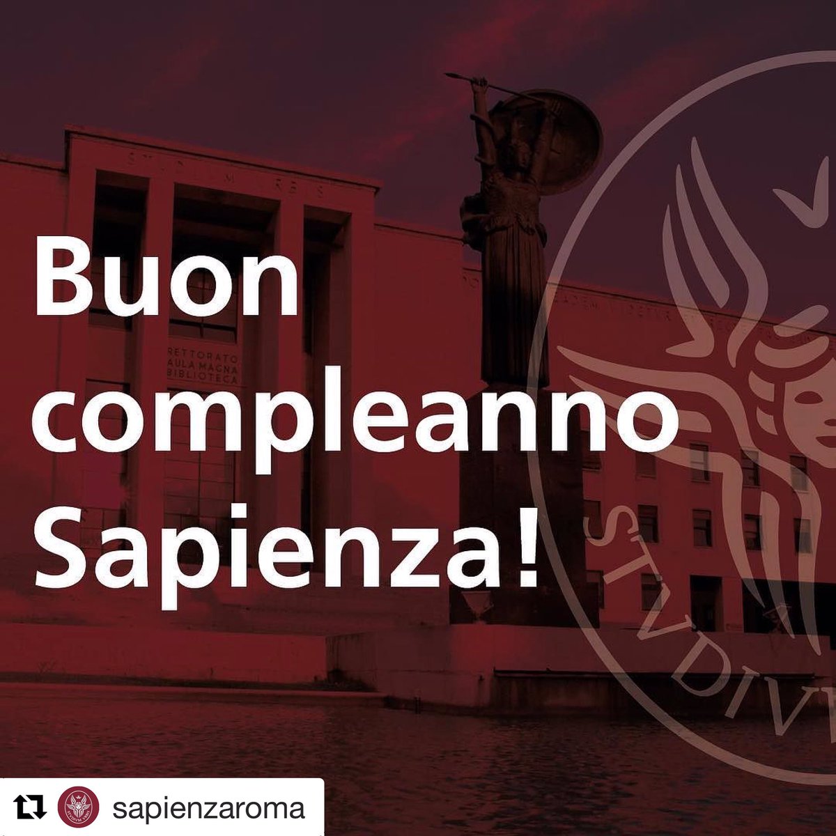 #BuonCompleannoSapienza, oggi compi 714 anni di storia!
Inviaci una foto taggandoci su Twitter e su Instagram! ➡️ instagram.com/p/BTG6DJelrPc/