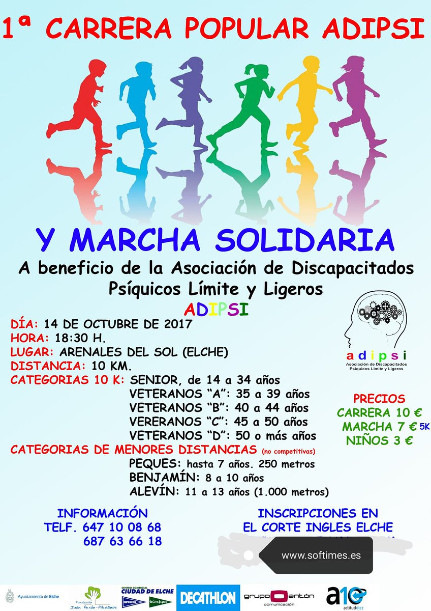 Carrera nueva y benefica en un entorno muy bonito. Arenales del sol - Elche.
Tamar nota, ya llevamos 3 pruebas presentadas y las que quedan!