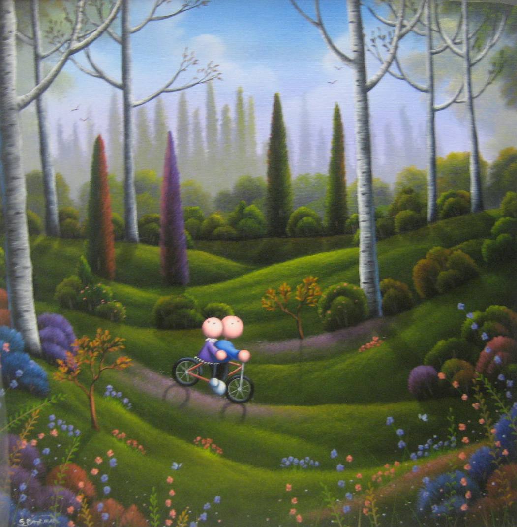 ruislipmanorart's tweet photo. 'A bicycle made for two' an original acrylic by  @ScottBatemanArt  looking fab in the gallery now. #scottbateman #love #bicyclesfortwo https://t.co/H3WxrcBzAV