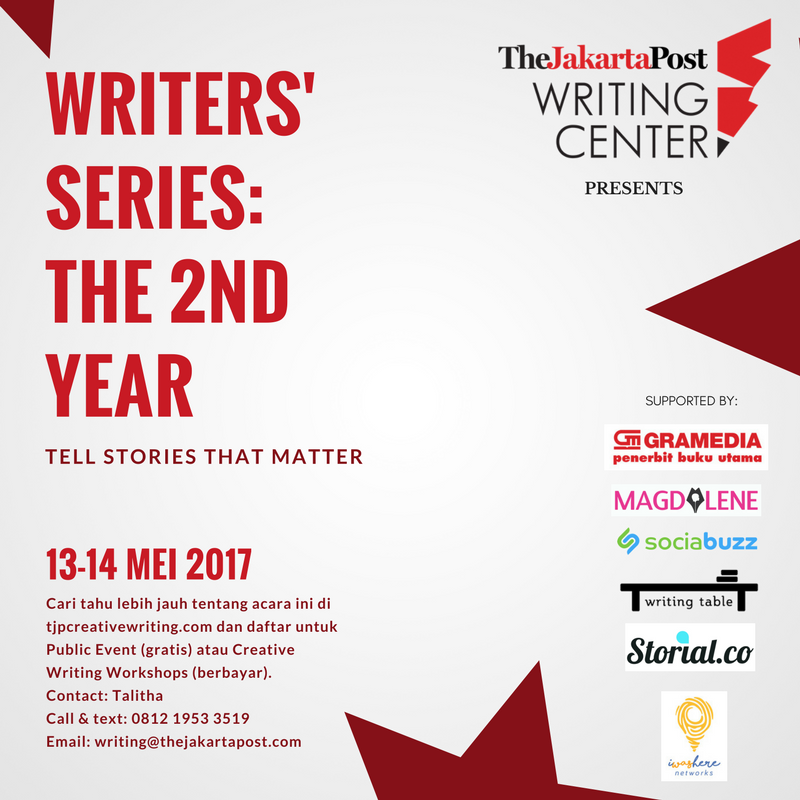 MaggieTiojakin's tweet photo. Long weekend di bulan Mei bingung mau ke mana? Melipir yuk ke acara Writers' Series 2017. Detail ke https://t.co/3QEmICjxW4 #WriterSeries https://t.co/9kJ5qhPx6B