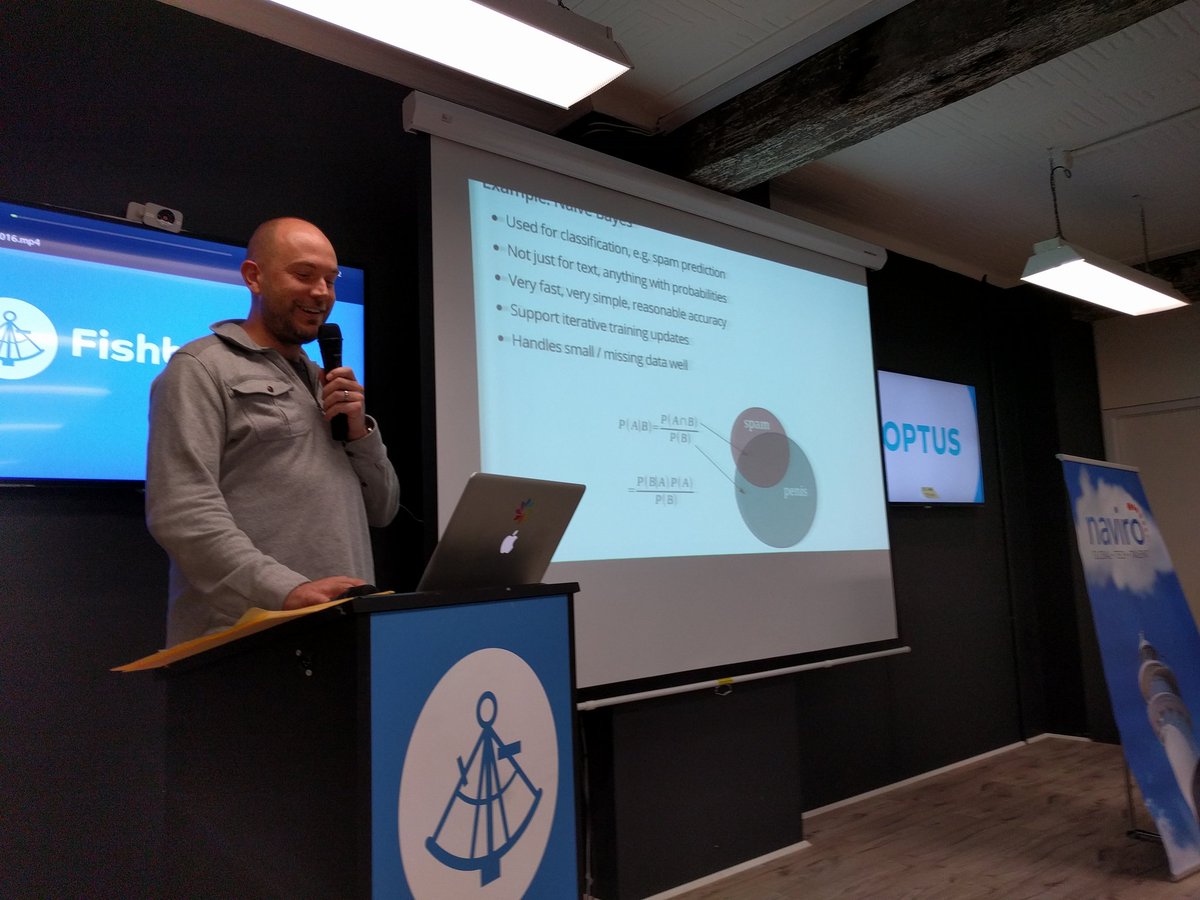 chewxy's tweet photo. So we have our first penis reference in #gosyd . @hamishogilvy on Bayesian probability of penis intersecting with spam https://t.co/80YdSut6as