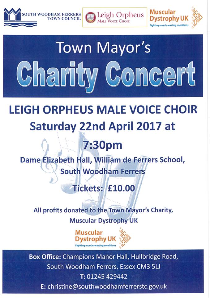 LOMVC's tweet photo. LOMVC in concert at South Woodham Ferrers this Saturday, 22nd April. Tickets 01245 429442. https://t.co/WXaJrlFPVs