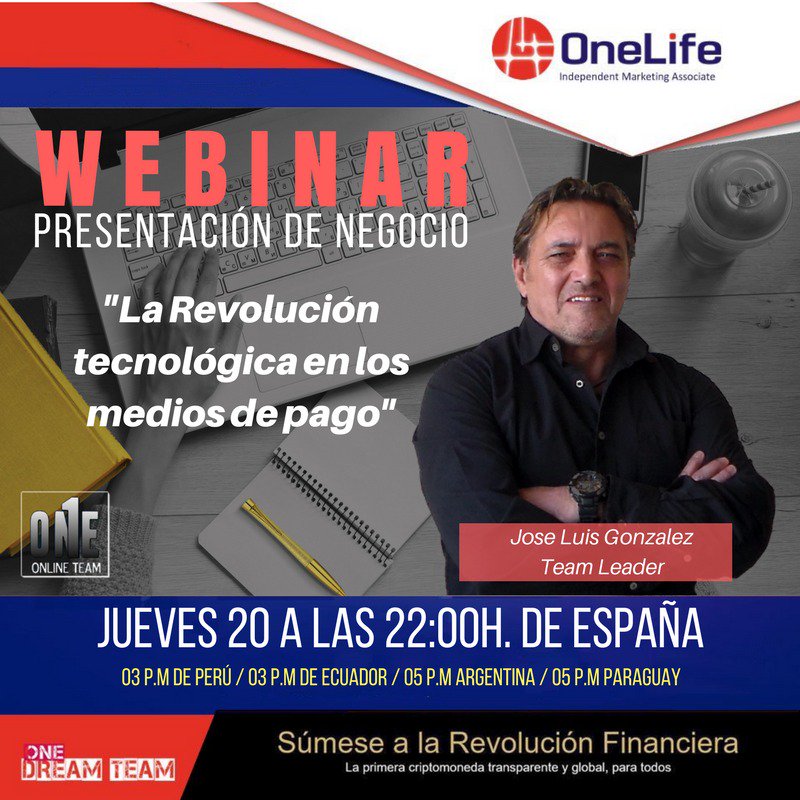 Las criptomonedas están impactando el mundo financiero.
Descúbrelo hoy Jueves 20 a las 22:00h. de España zonanetworker.clickmeeting.com/onelife