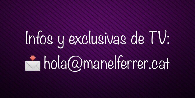 manelferrer's tweet photo. Si tienes alguna info o exclusiva de tv, puedes contactar conmigo a través de este email! 📩❗️ https://t.co/tNDxIaFqnV