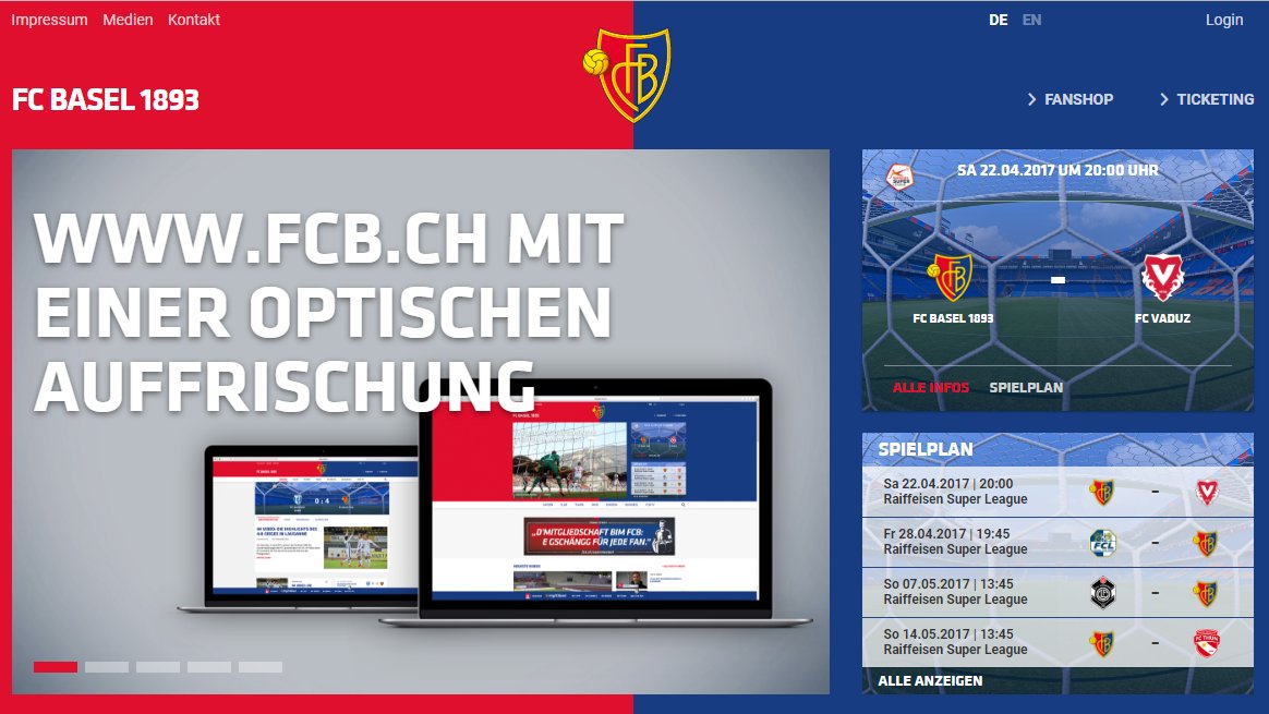 FCBasel1893's tweet image. "Rebrush" von fcb.ch: Ab sofort erscheint unsere Website in einem neuen rotblauen Gewand!
👉🏻 fcb.ch
#FCBasel