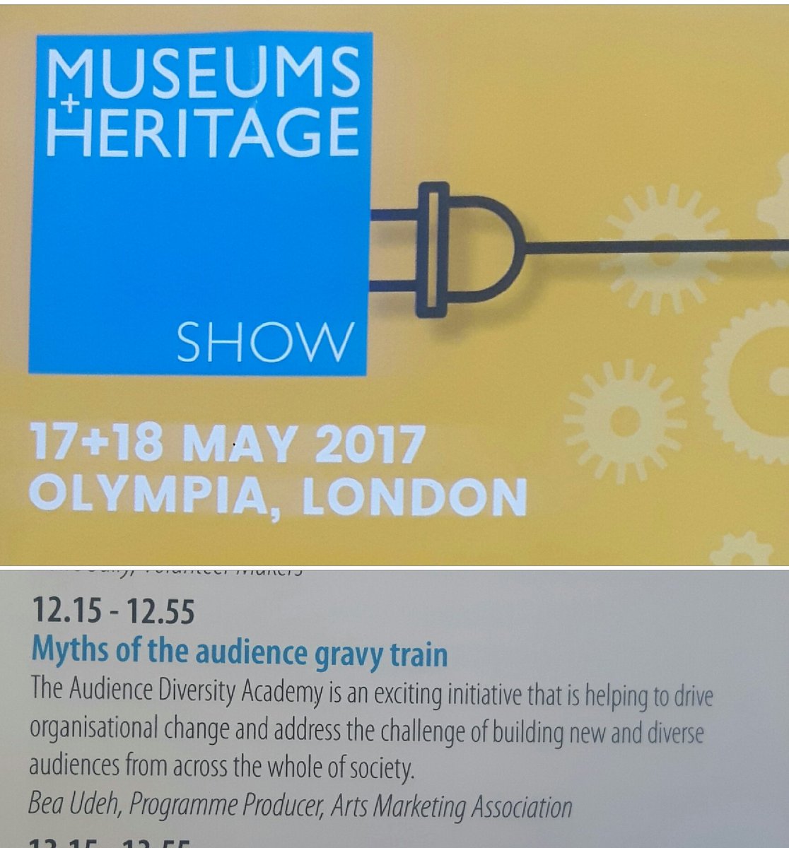 @BeaUdeh representing audience diversity academy @MandHShow  I'll be there too talking all things #FutureProofMuseums Say hi! @amadigital