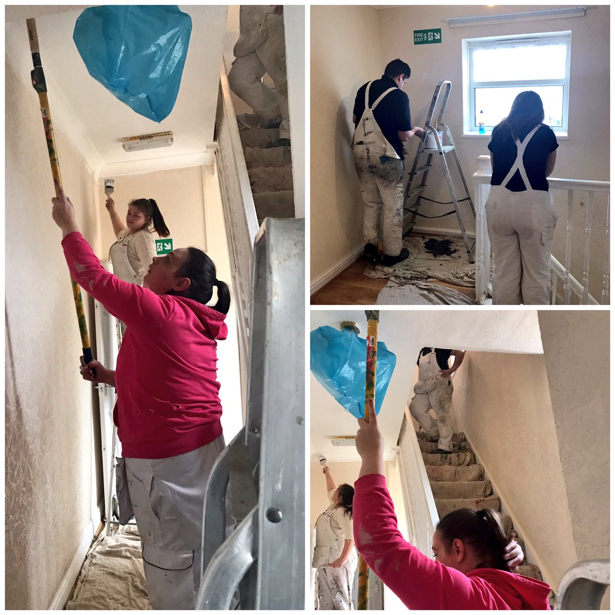weavervale's tweet photo. @midchesh painting &amp; decorating students are busy giving the @GreenbankHub a new look #cheshire #northwich #decorating https://t.co/nuUDrlkqJr